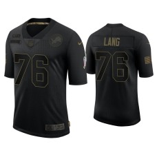 Men's Detroit Lions #76 T.J. Lang Black 2020 Salute to Service Limited Jersey