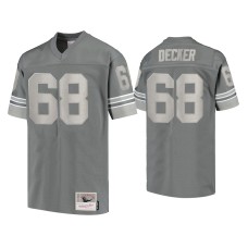 Men's Detroit Lions #68 Taylor Decker Charcoal 1996 Metal Replica Jersey