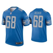 Men's Detroit Lions #68 Taylor Decker Blue Legend Jersey