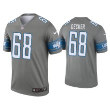 Men's Detroit Lions #68 Taylor Decker Steel Legend Jersey