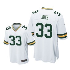 Men's Green Bay Packers #33 White Aaron Jones Nike Game Jersey