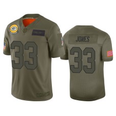 Men's Green Bay Packers #33 Aaron Jones Camo 2019 Salute to Service Limited Jersey