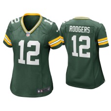 Women's Green Bay Packers #12 Aaron Rodgers Green Game Jersey