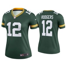 Women's Green Bay Packers #12 Aaron Rodgers Green Legend Jersey