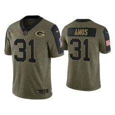 Men's Green Bay Packers #31 Adrian Amos Olive 2021 Salute To Service Limited Jersey