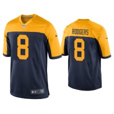 Men's Green Bay Packers #8 Amari Rodgers Navy Throwback Game Jersey