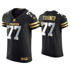 Men's Green Bay Packers #77 Billy Turner Black Golden Edition Elite Jersey