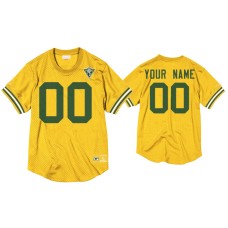 Men's Green Bay Packers #00 Custom Gold 75th Anniversary Throwback Jersey