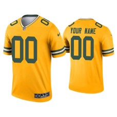 Men's Green Bay Packers #00 Custom Gold Inverted Legend Jersey