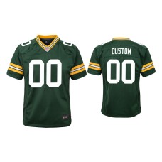 Youth Green Bay Packers #00 Custom Green Game Jersey