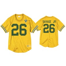 Men's Green Bay Packers #26 Darnell Savage Jr. Gold 75th Anniversary Throwback Jersey