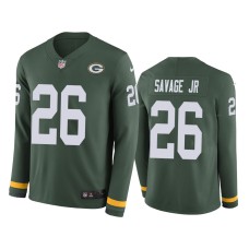 Men's Green Bay Packers #26 Darnell Savage Jr. Green Therma Long Sleeve Jersey