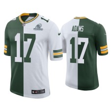 Men's Green Bay Packers #17 Davante Adams Green White 2020 NFL Playoffs Split Jersey