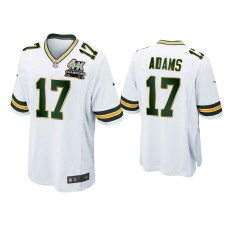 Men's Green Bay Packers #17 Davante Adams White 4X Super Bowl Champions Patch Game Jersey