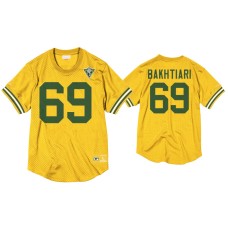 Men's Green Bay Packers #69 David Bakhtiari Gold 75th Anniversary Throwback Jersey