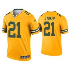 Men's Green Bay Packers #21 Eric Stokes Gold Inverted Legend Jersey