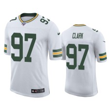 Men's Green Bay Packers #97 Kenny Clark 100th Season White Vapor Limited Jersey