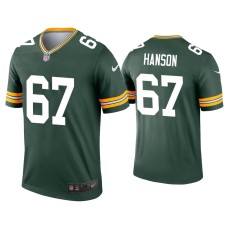 Men's Green Bay Packers #67 Jake Hanson Green Legend Jersey