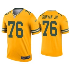 Men's Green Bay Packers #76 Jon Runyan Jr. Gold Inverted Legend Jersey