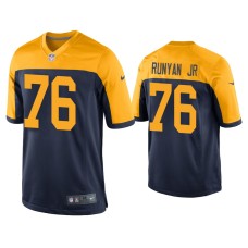 Men's Green Bay Packers #76 Jon Runyan Jr. Navy Throwback Game Jersey