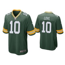 Men's Green Bay Packers #10 Jordan Love Green 2020 NFL Draft Game Jersey