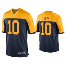 Men's Green Bay Packers #10 Jordan Love Navy 2020 NFL Draft Throwback Game Jersey