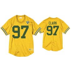 Men's Green Bay Packers #97 Kenny Clark Gold 75th Anniversary Throwback Jersey