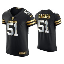 Men's Green Bay Packers #51 Krys Barnes Black Golden Edition Elite Jersey