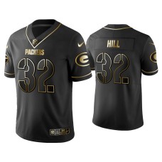 Men's Green Bay Packers #32 Golden Edition Vapor Limited Packers Kylin Hill Black Jersey