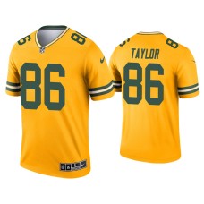 Men's Green Bay Packers #86 Malik Taylor Gold Inverted Legend Jersey