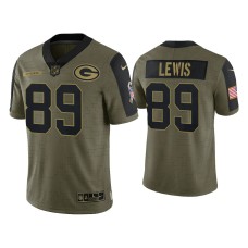 Men's Green Bay Packers #89 Marcedes Lewis Olive 2021 Salute To Service Limited Jersey