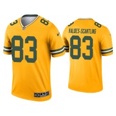 Men's Green Bay Packers #83 Marquez Valdes-Scantling Gold Inverted Legend Jersey