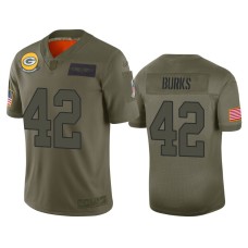 Men's Green Bay Packers #42 Oren Burks Camo 2019 Salute to Service Limited Jersey