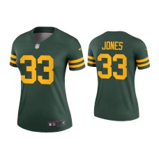 Women's Green Bay Packers #33 Aaron Jones Green Alternate Legend Jersey