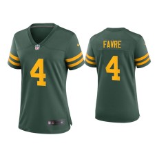 Women's Green Bay Packers #4 Brett Favre Green Alternate Game Jersey