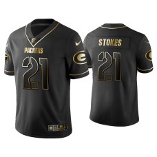 Men's Green Bay Packers #21 Golden Edition Vapor Limited Packers Eric Stokes Black Jersey