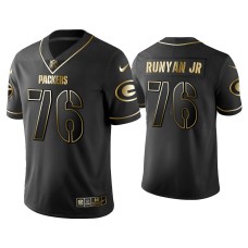 Men's Green Bay Packers #76 Golden Edition Vapor Limited Packers Jon Runyan Jr. Black Jersey