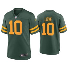 Men's Green Bay Packers #10 Jordan Love Green Alternate Game Jersey