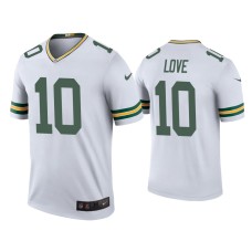 Men's Green Bay Packers #10 Color Rush Legend Jordan Love White Jersey