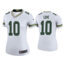 Women's Green Bay Packers #10 Color Rush Legend Jordan Love White Jersey