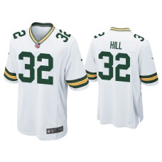 Men's Green Bay Packers #32 Kylin Hill White Game Jersey