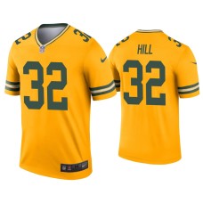 Men's Green Bay Packers #32 Kylin Hill Gold Inverted Legend Jersey