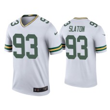 Men's Green Bay Packers #93 Color Rush Legend Tedarrell Slaton White Jersey