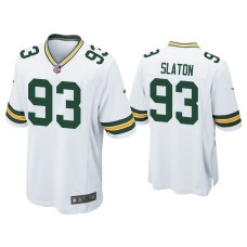 Men's Green Bay Packers #93 Tedarrell Slaton White Game Jersey