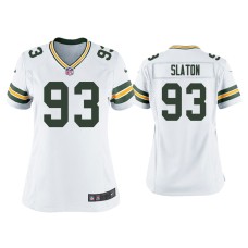 Women's Green Bay Packers #93 Tedarrell Slaton White Game Jersey