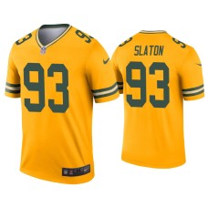 Men's Green Bay Packers #93 Tedarrell Slaton Gold Inverted Legend Jersey