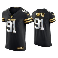 Men's Green Bay Packers #91 Preston Smith Black Golden Edition Elite Jersey