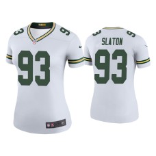 Women's Green Bay Packers #93 Color Rush Legend Tedarrell Slaton White Jersey