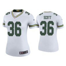 Women's Green Bay Packers #36 Color Rush Legend Vernon Scott White Jersey