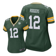 Women's Green Bay Packers #12 Green Aaron Rodgers Nike 100th Anniversary Jersey